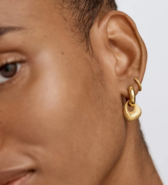 Antica Textured Mini Huggie Earrings view 4