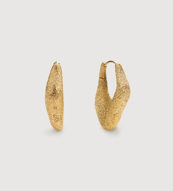 Antica Textured Medium Hoop Earrings