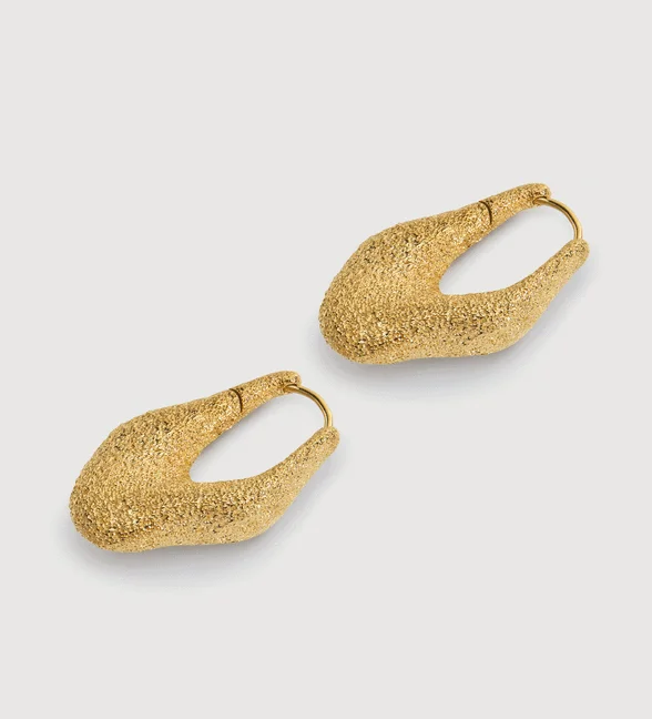 Antica Textured Medium Hoop Earrings view 3