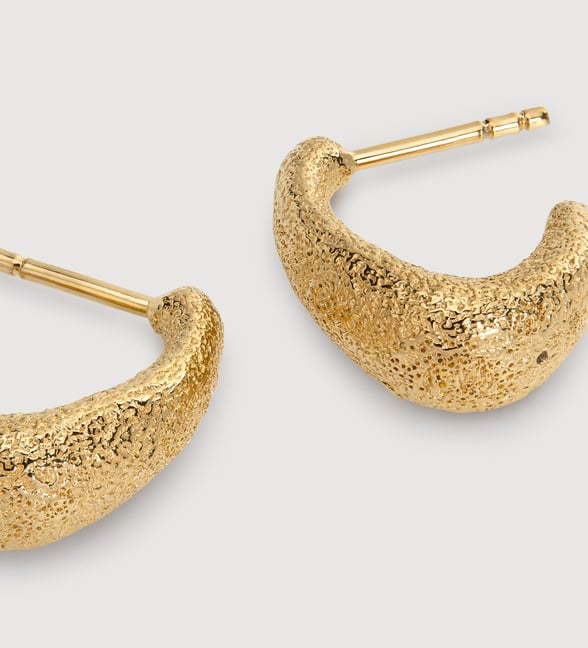 Antica Textured Small Hoop Earrings view 3