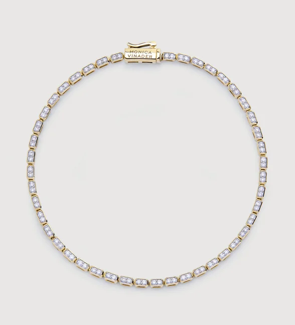 Rectangular Diamond Tennis Bracelet