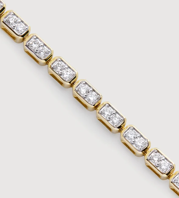 Rectangular Diamond Tennis Bracelet view 3
