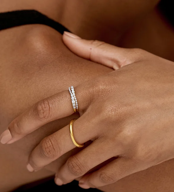 Riva Pavé Diamond Stacking Ring view 4