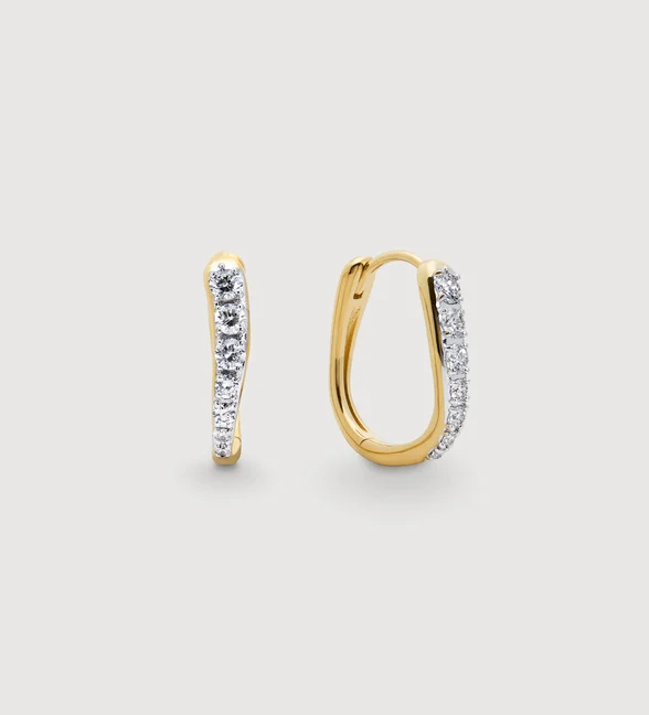 Riva Pavé Diamond Medium Hoop Earrings