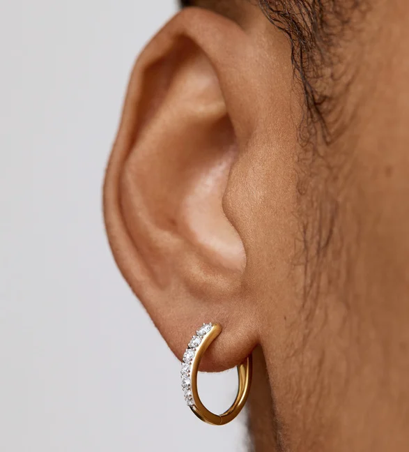 Riva Pavé Diamond Medium Hoop Earrings